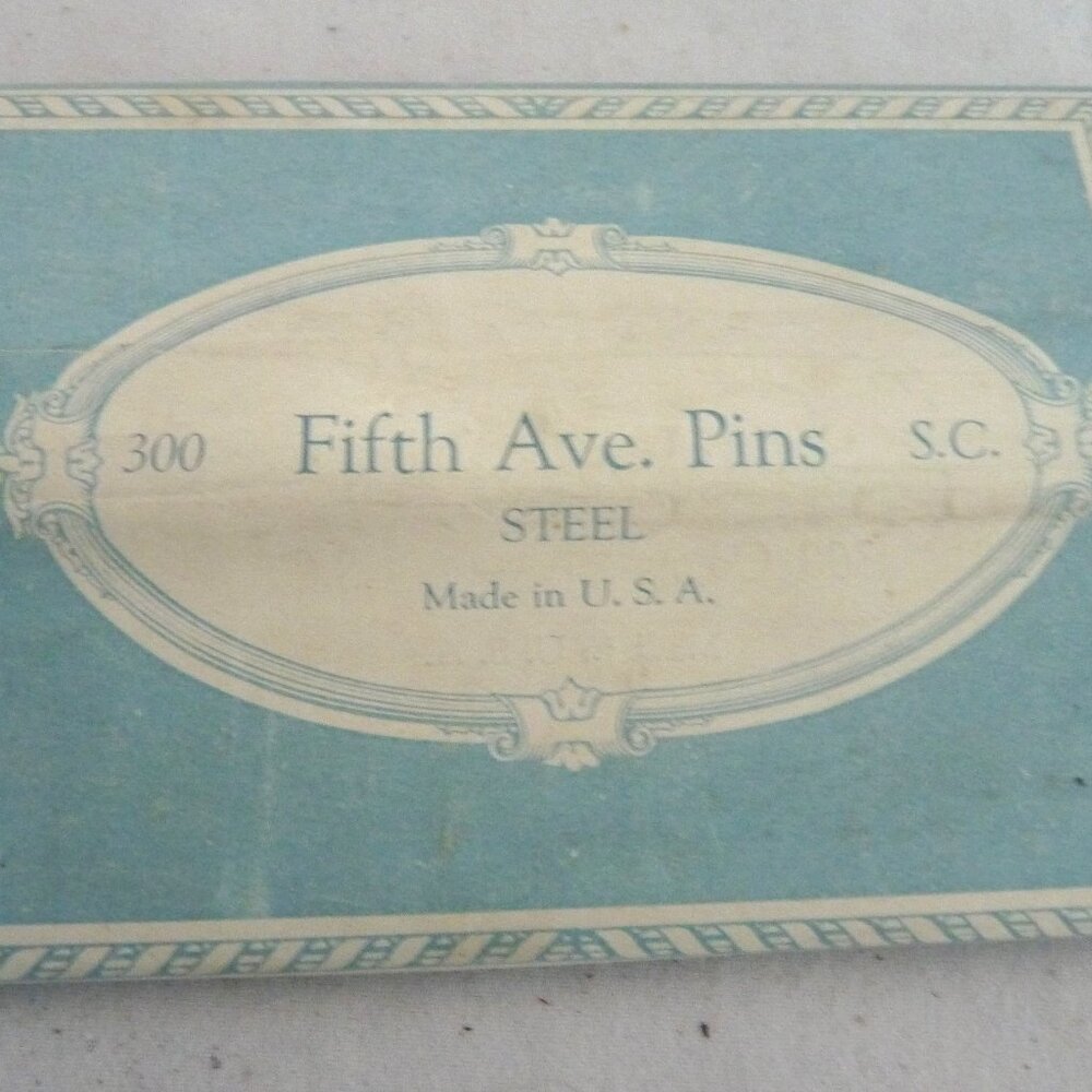 Vintage Fifth Ave steel sewing pins advertising folder
